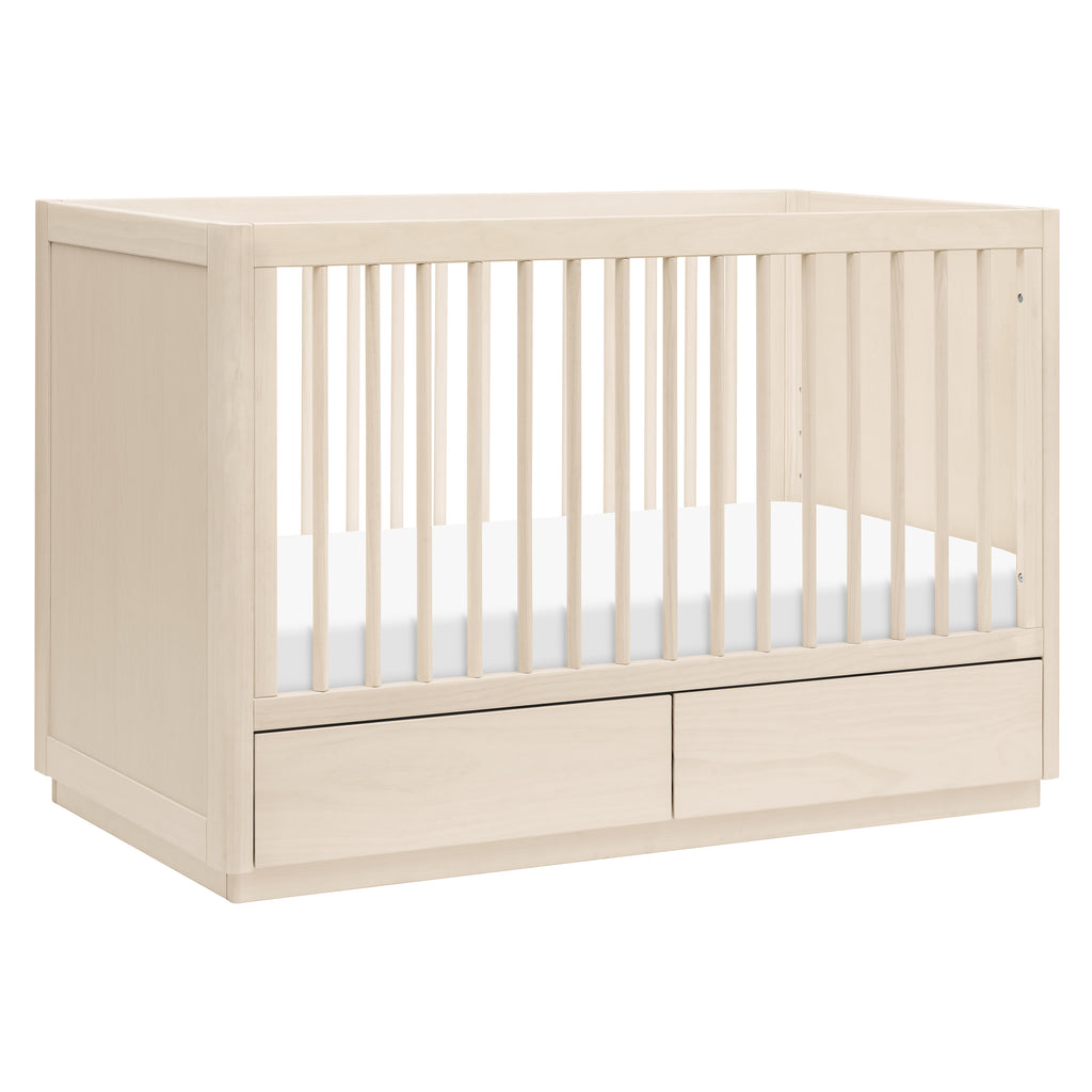 Bento 3-in-1 Convertible Storage Crib with Toddler Bed Conversion Kit in Washed Natural