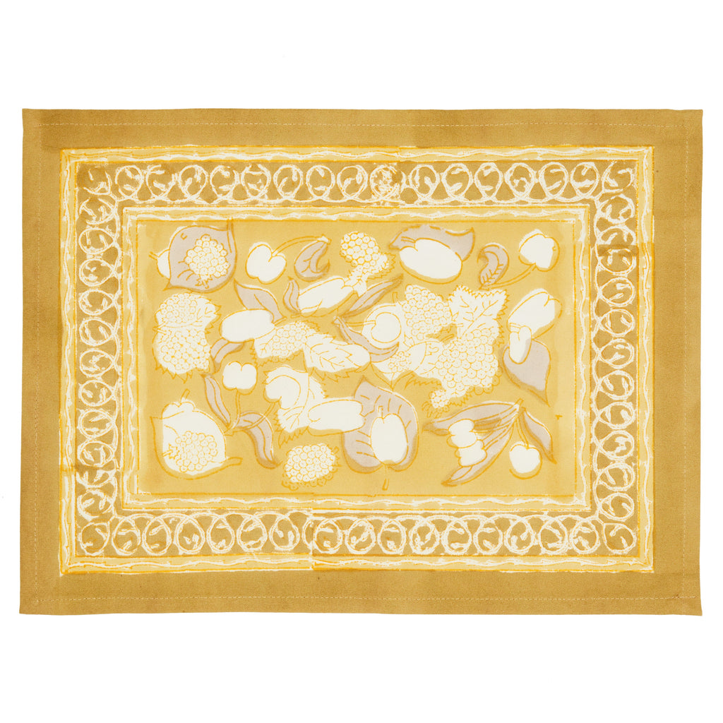 Forest Harvest Mats in Grey & Mustard, Set of 6
