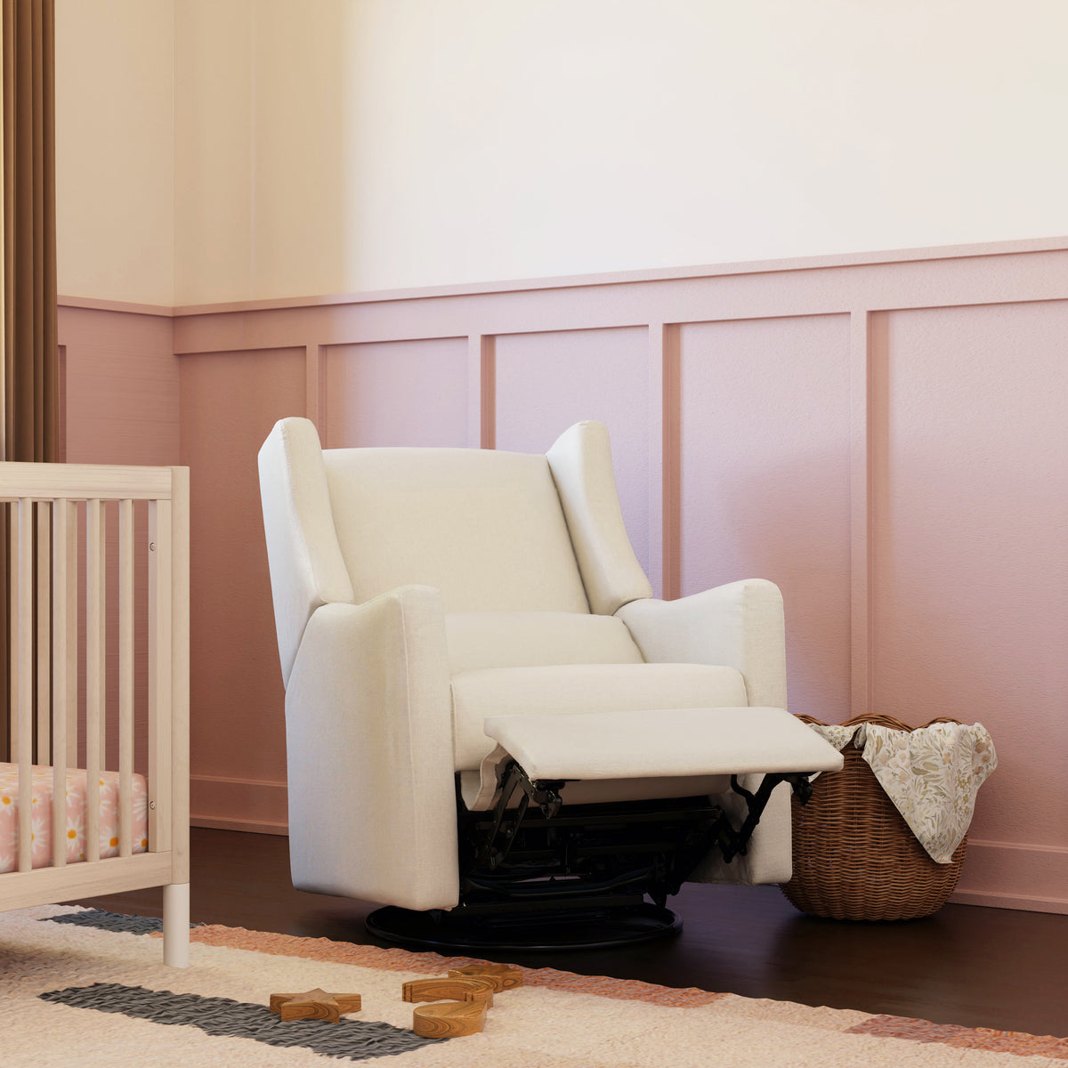 Kiwi Electronic Recliner and Swivel Glider with USB port in Performance Cream Eco-Weave