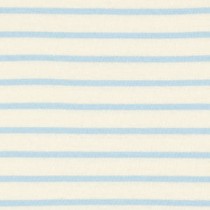 Unisex Cream And Powder Blue Stripe Shorts