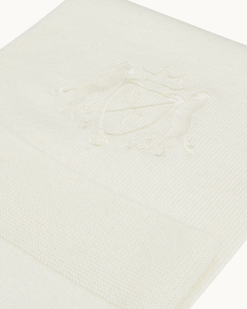 Crest Cashmere Blanket in Ivory