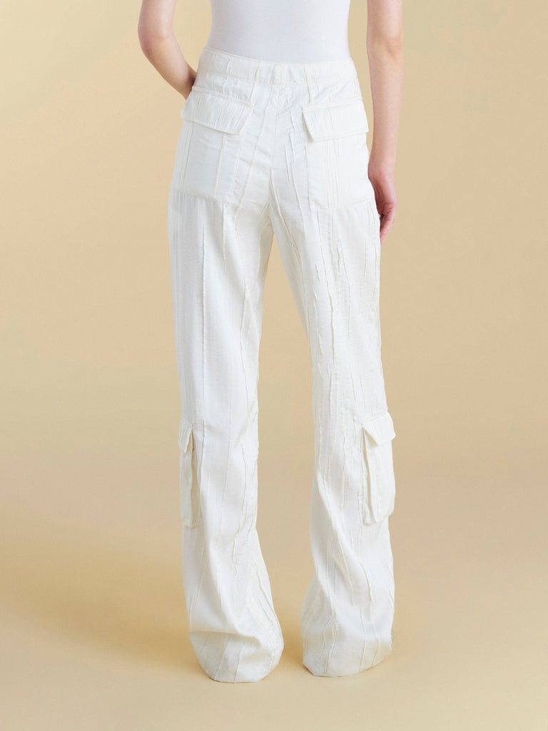 Crinkled Satin Cargo Trouser - Marina Moscone