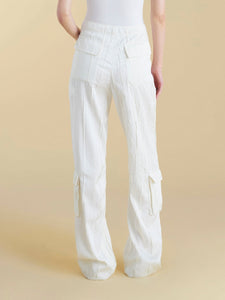 Crinkled Satin Cargo Trouser - Marina Moscone