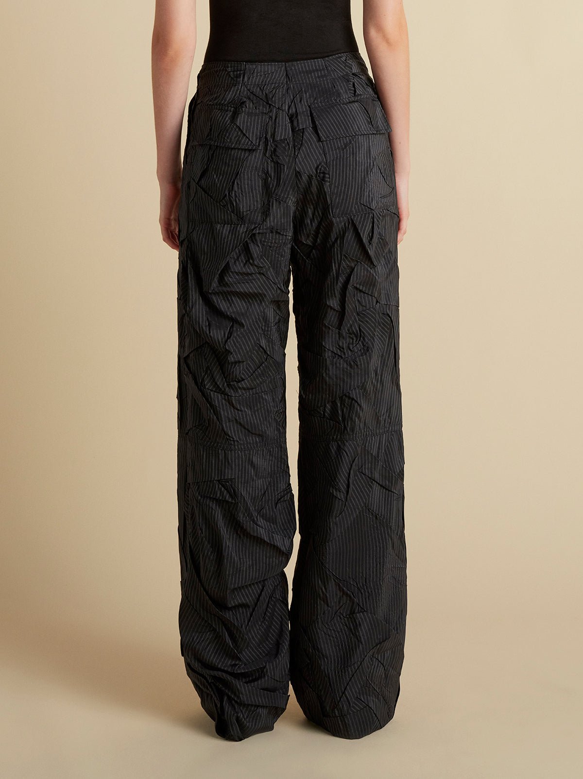 Crushed Pinstripe Parachute Trouser - Marina Moscone