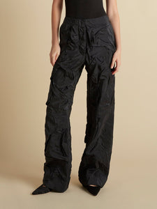 Crushed Pinstripe Parachute Trouser - Marina Moscone