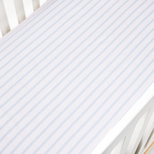 Coastal Stripe Crib Sheet In A Crib