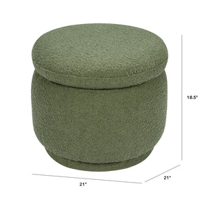 Enoki Storage Ottoman in Boucle in Olive Boucle