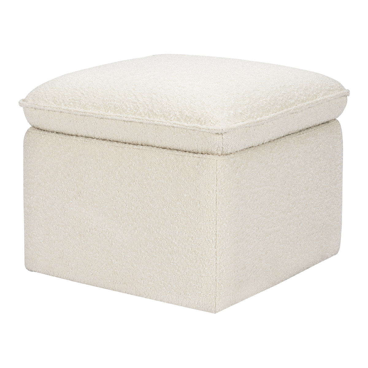 Cali Storage Ottoman in Boucle in Ivory Boucle