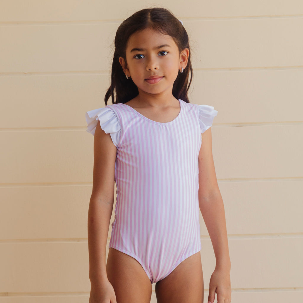 Kate Girl One Piece in Pink Stripes