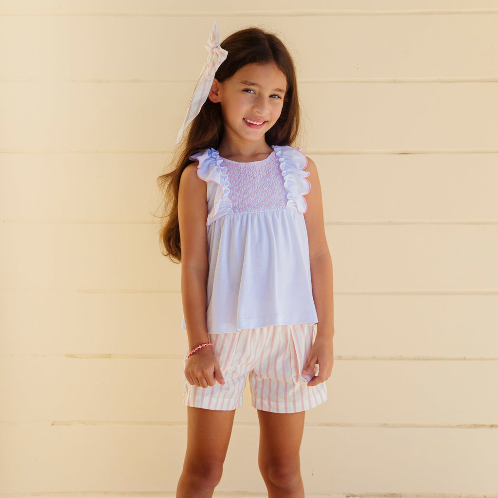 Annie Girl Set in Pink Stripes