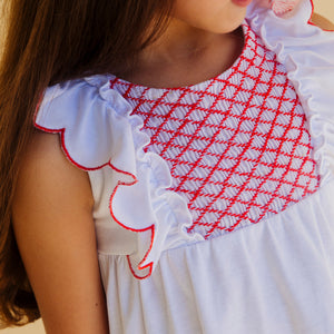 Annie Girl Set in Red Stripes