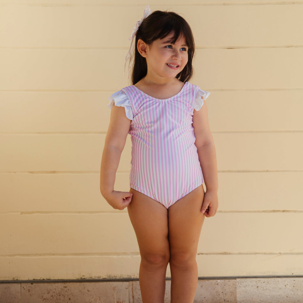 Kate Girl One Piece in Pink Stripes