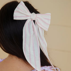 Annie Bow in Pink Stripes