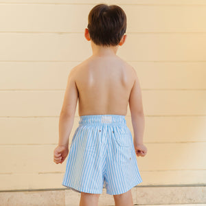 Kyle Boy Swim Trunk in Blue Stripes