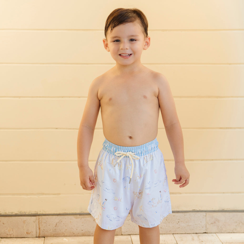 Kyle Boy Swim Trunk in Seaside