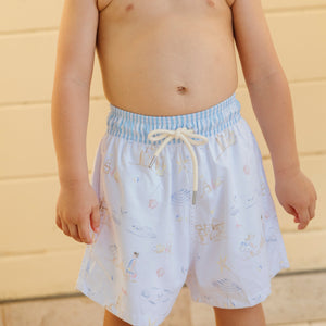 Kyle Boy Swim Trunk in Seaside