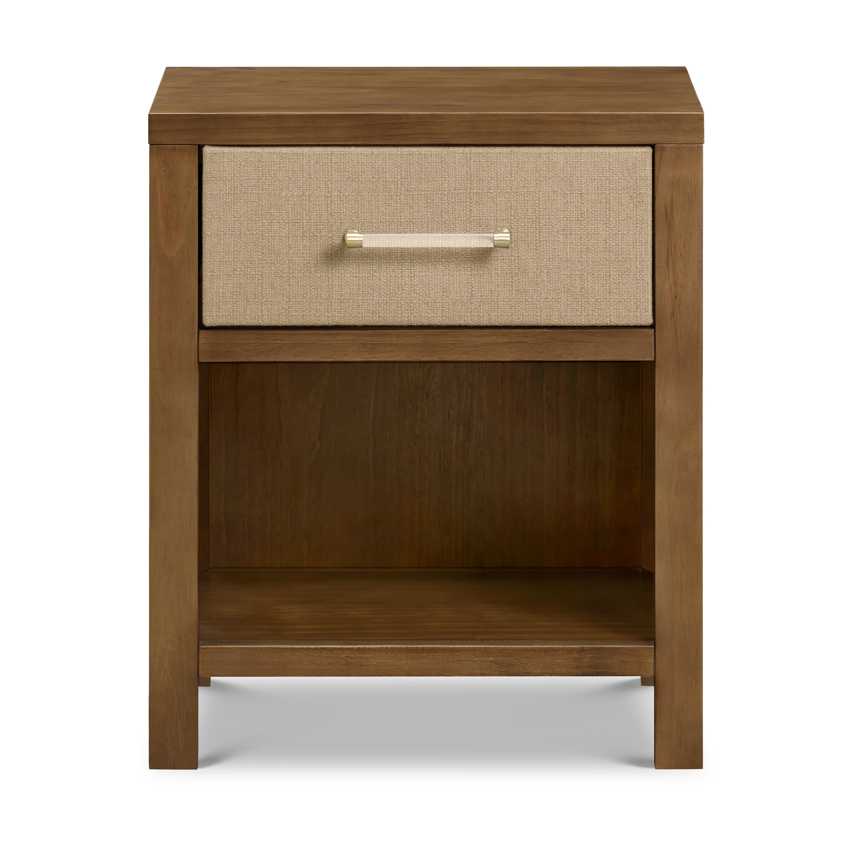 Eloise Assembled Nightstand in Natural Walnut & Performance Sand Eco-Weave