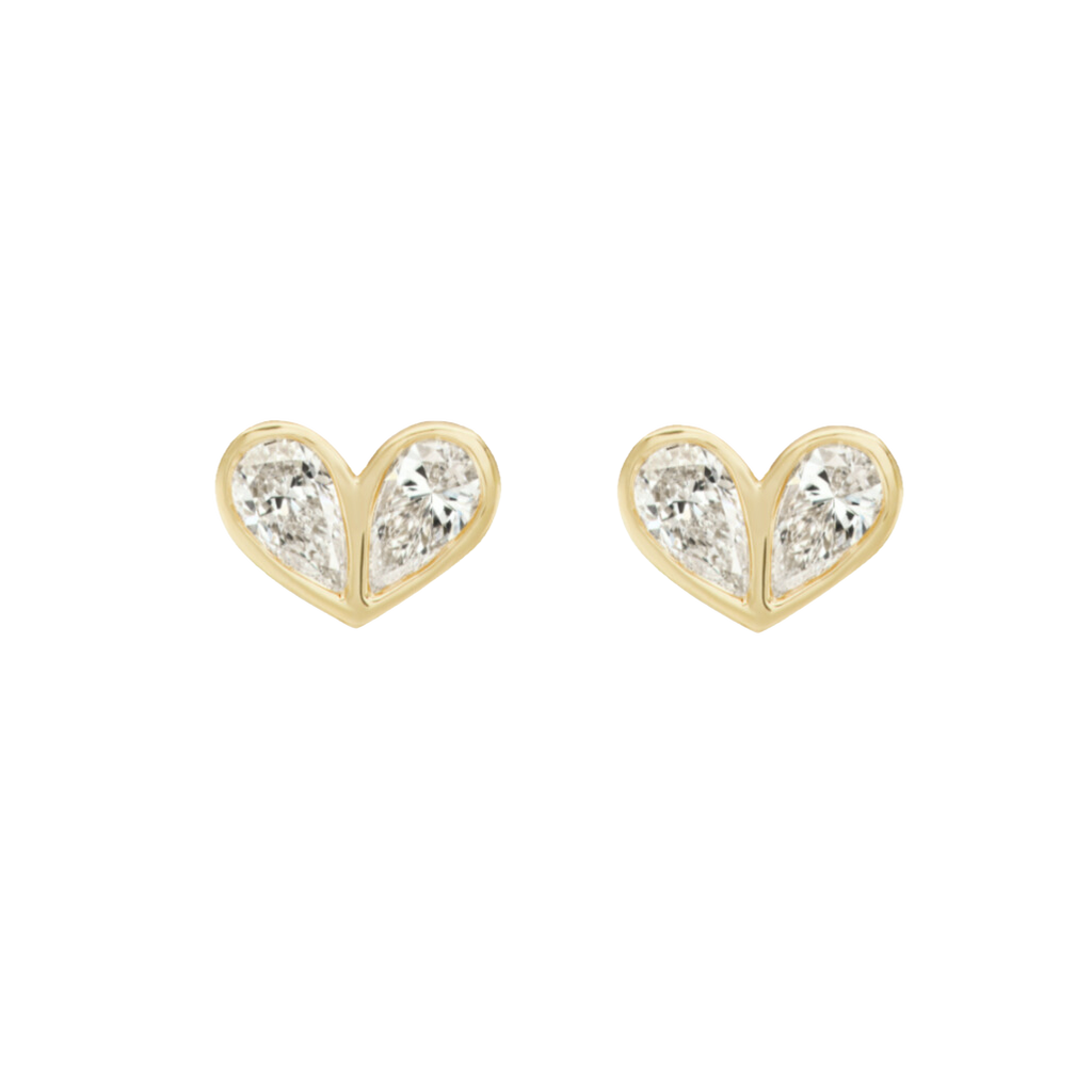 Sweetheart Studs in Diamond
