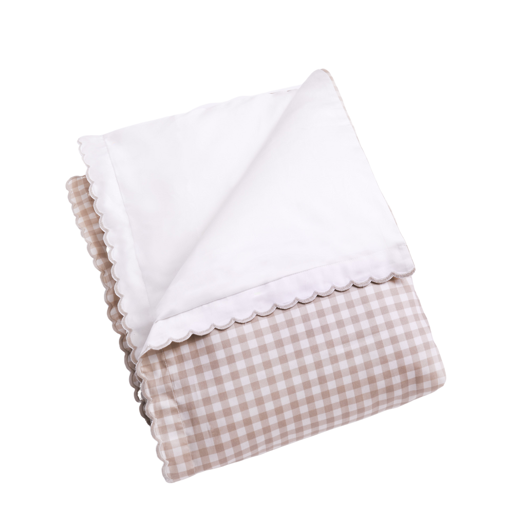 Picnic Gingham Baby Duvet in Beige
