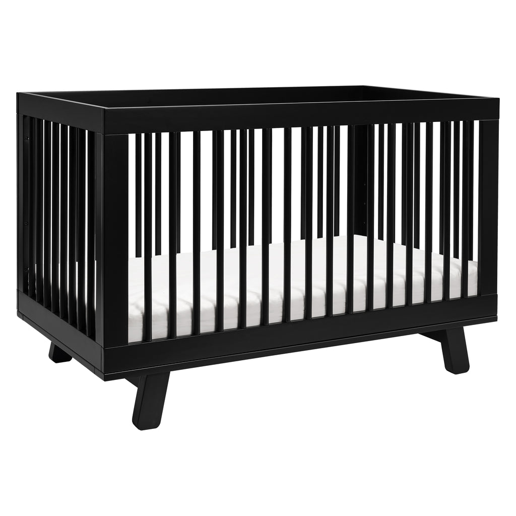 Hudson 3-in-1 Convertible Crib with Toddler Bed Conversion Kit in Black