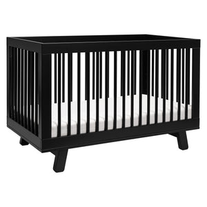 Hudson 3-in-1 Convertible Crib with Toddler Bed Conversion Kit in Black