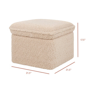 Cali Storage Ottoman in Shearling in Chai Shearling