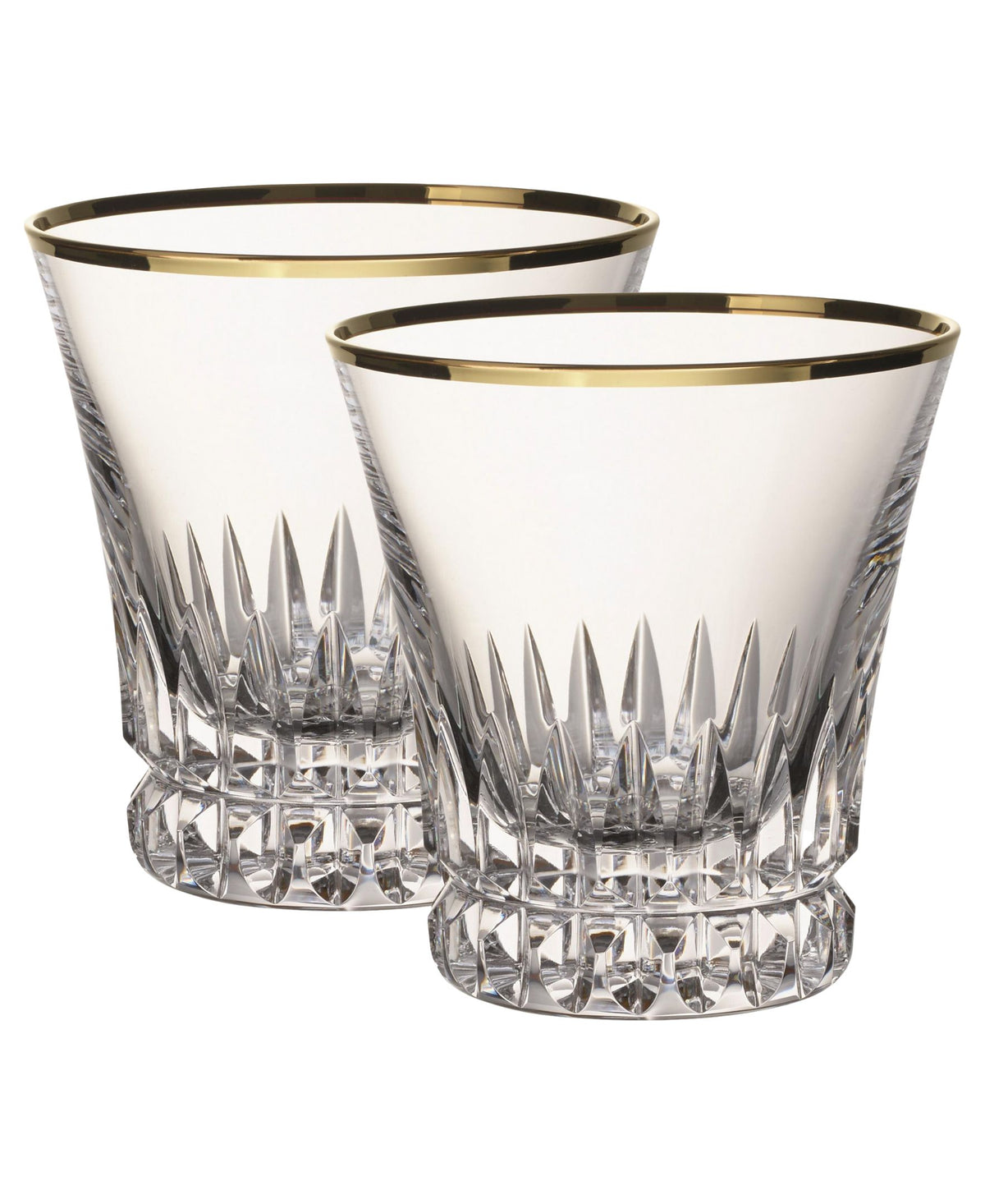Grand Royal Gold Old Fashioned Pair in Clear & Gold