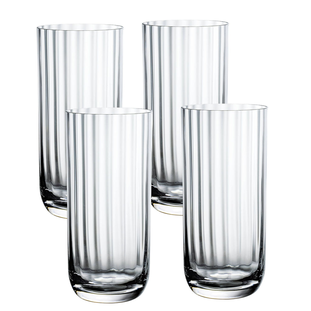 Rose Garden Champagne Coupe in Clear, Set of 4