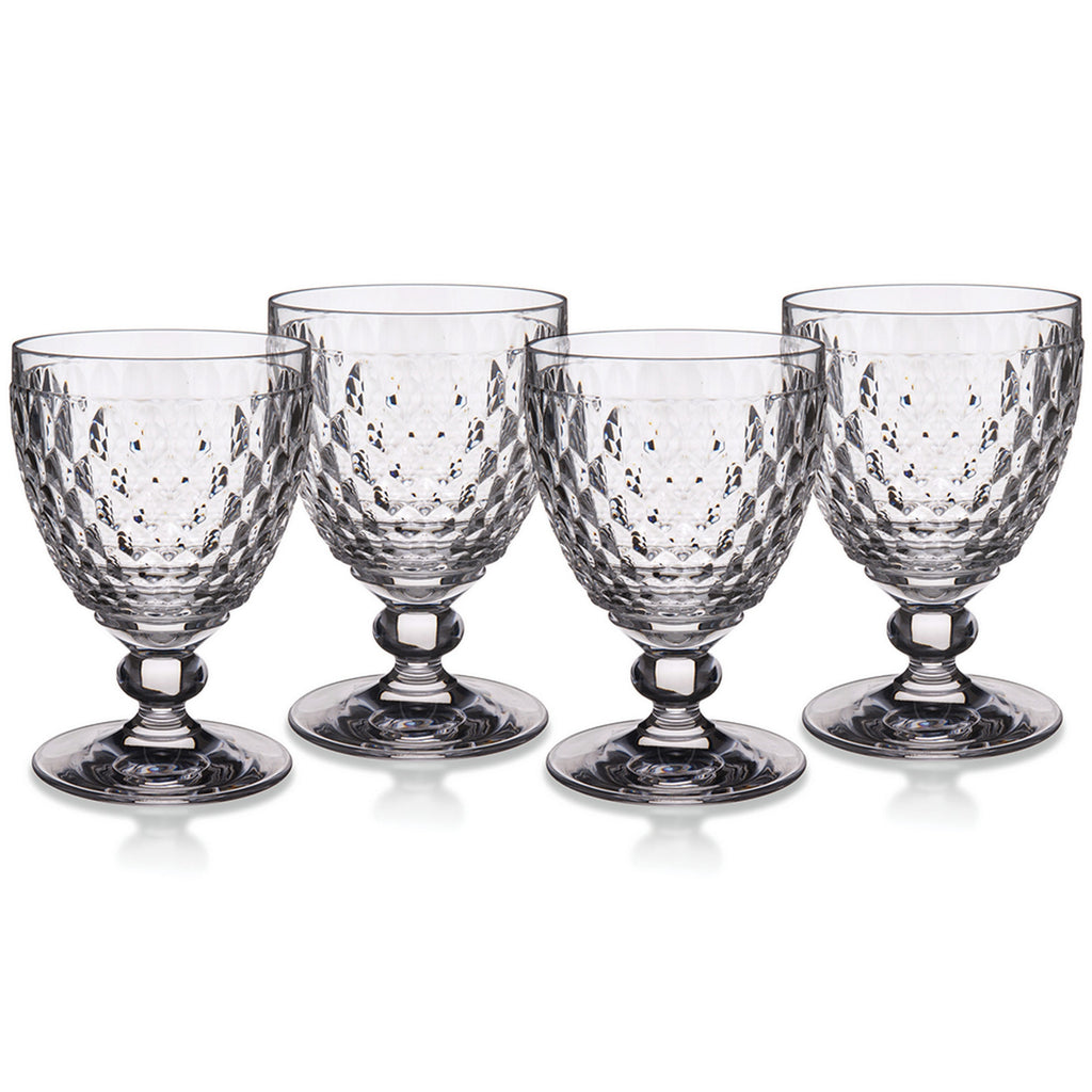 Boston Red Wine in Clear, Set of 4