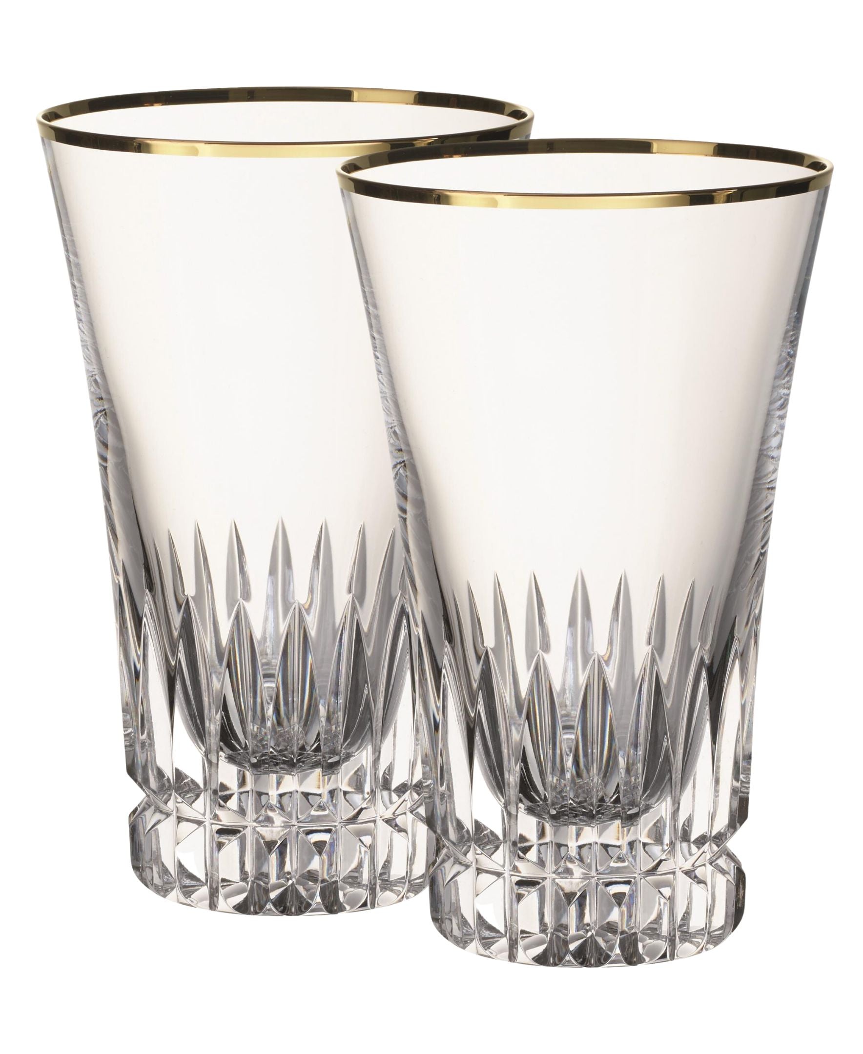Grand Royal Gold Highball/Tumbler Pair in Clear & Gold