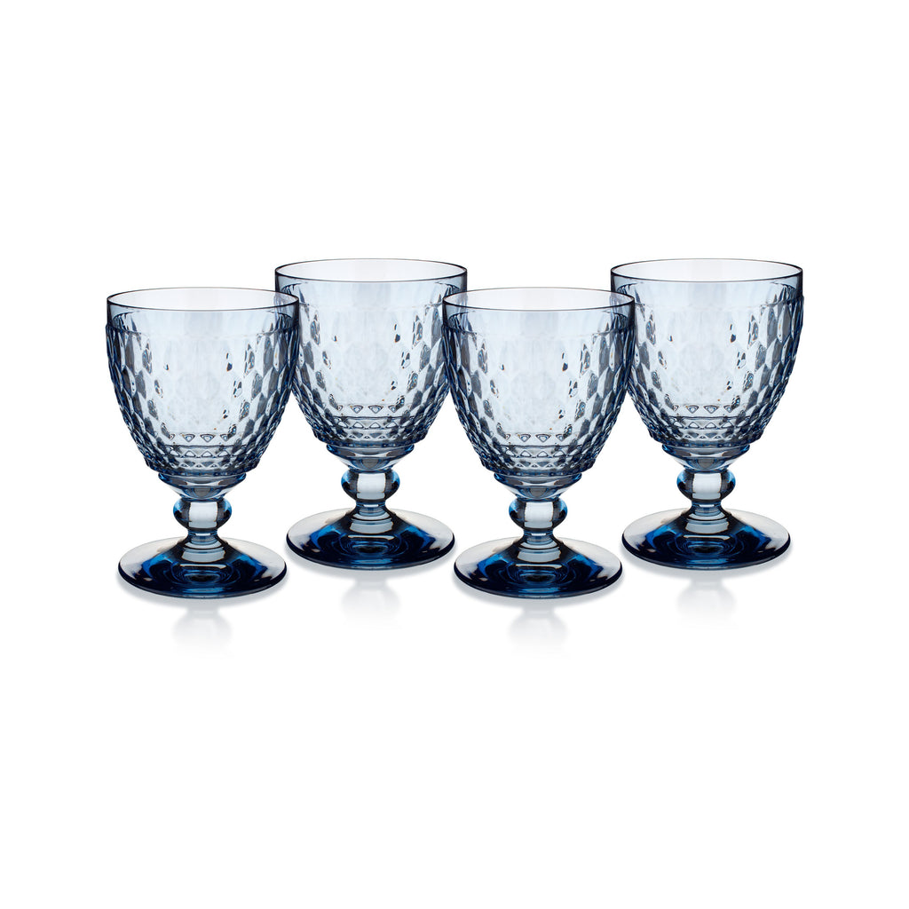 Boston Colored Red Wine in Blue, Set of 4