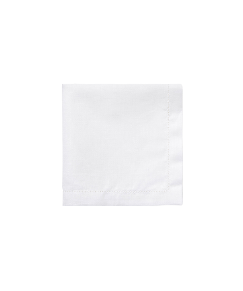 Classic Hemstitch Linen Napkin, White