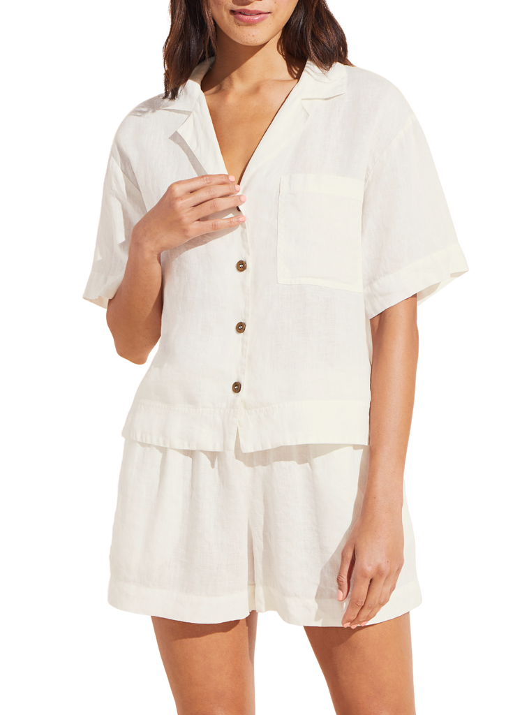 Garment Dyed Linen Short Set