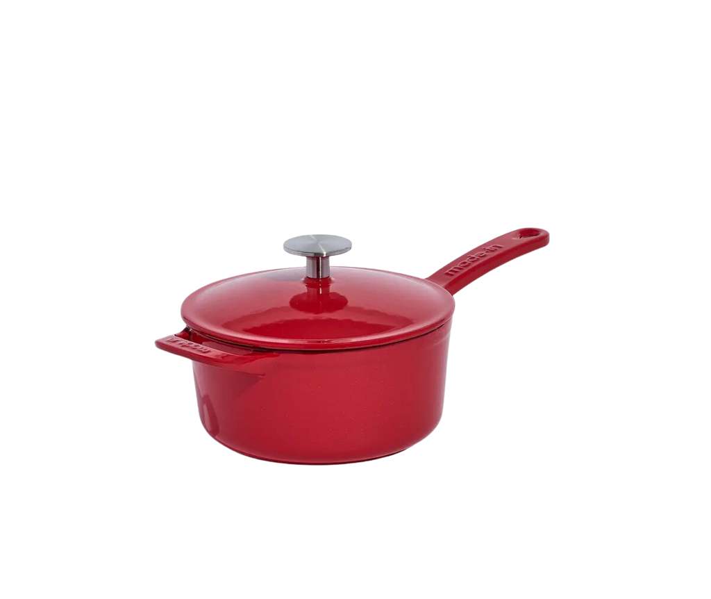 Enameled Cast Iron Saucepan in Made In Red