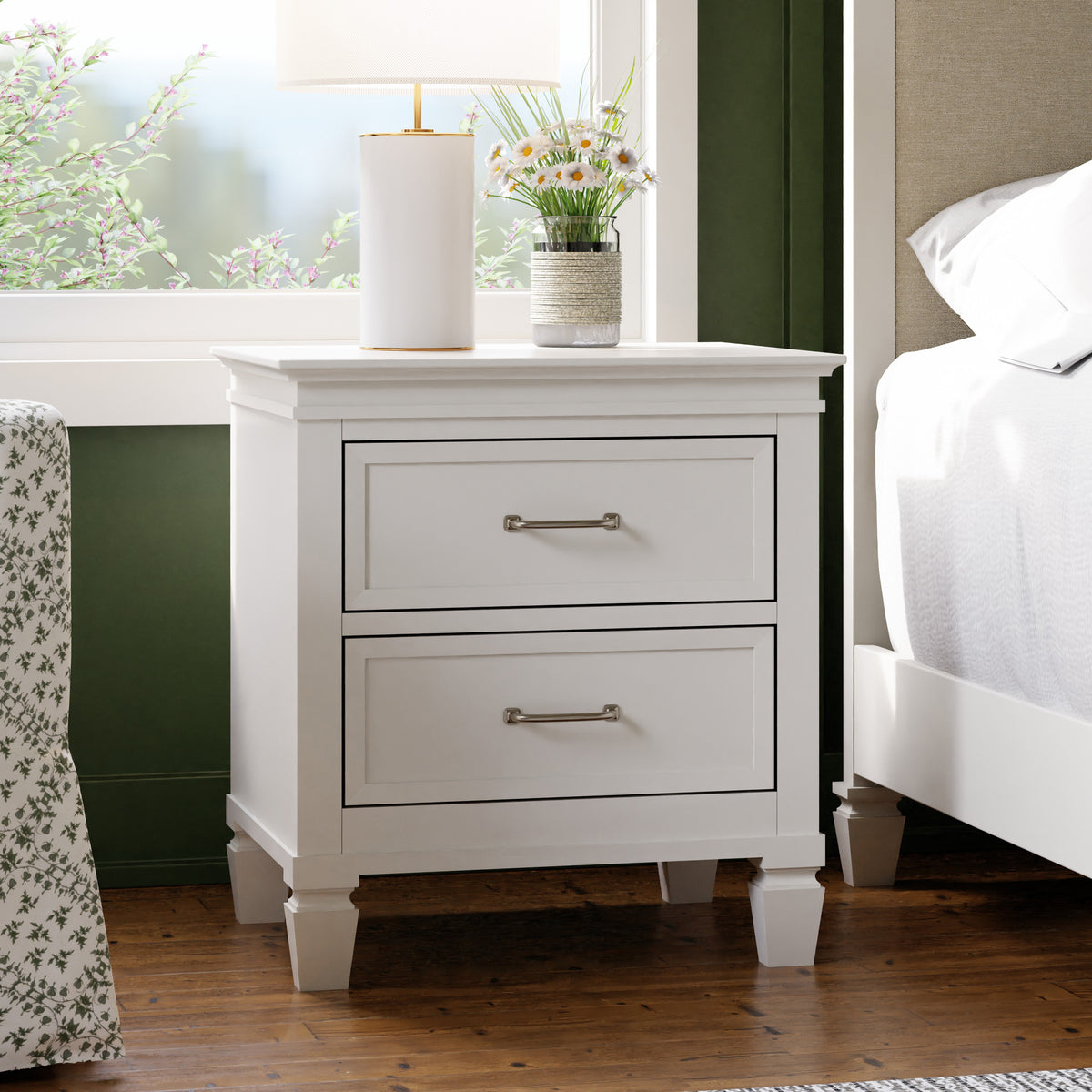 Darlington Assembled Nightstand in Warm White
