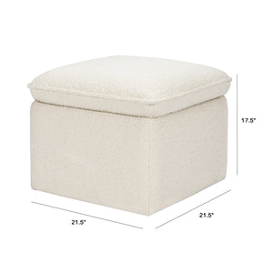 Cali Storage Ottoman in Boucle in Ivory Boucle