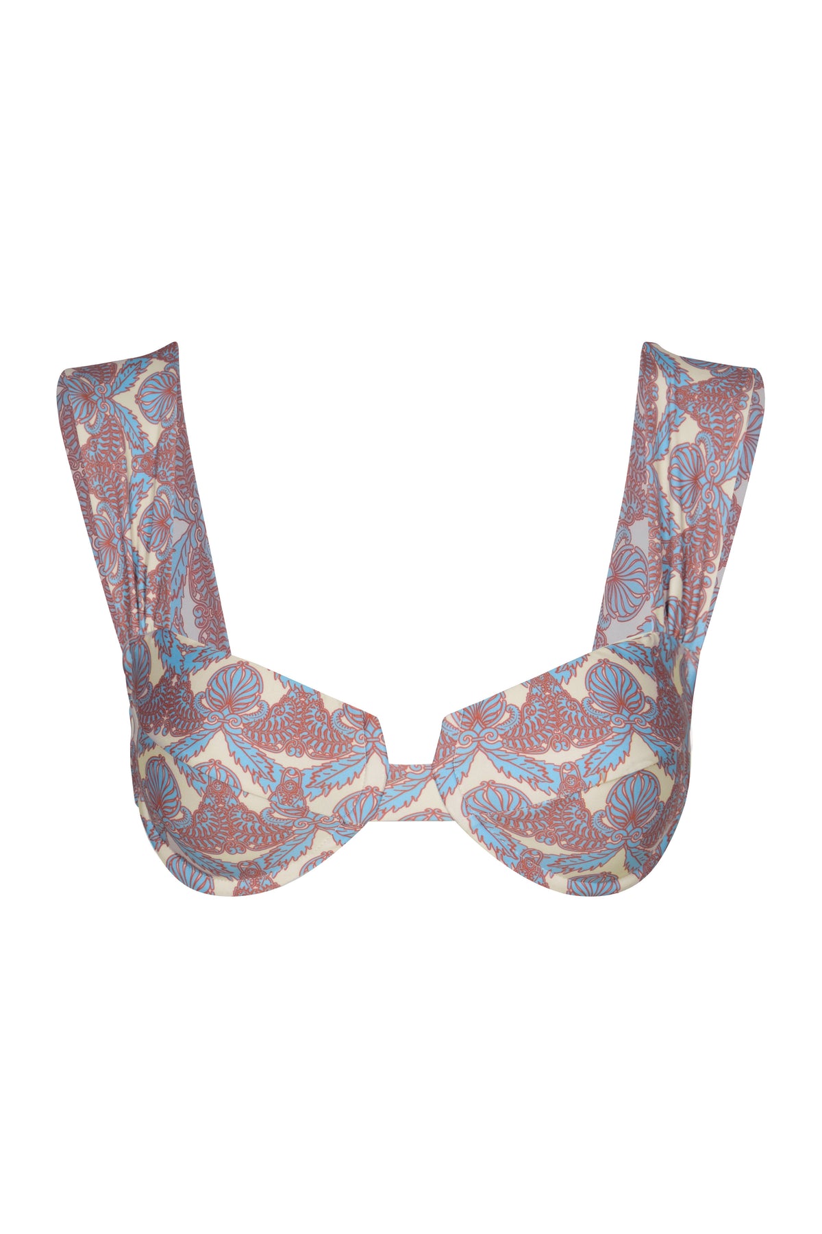 Sabina Top in Sky Blue Ornaments & Ivory