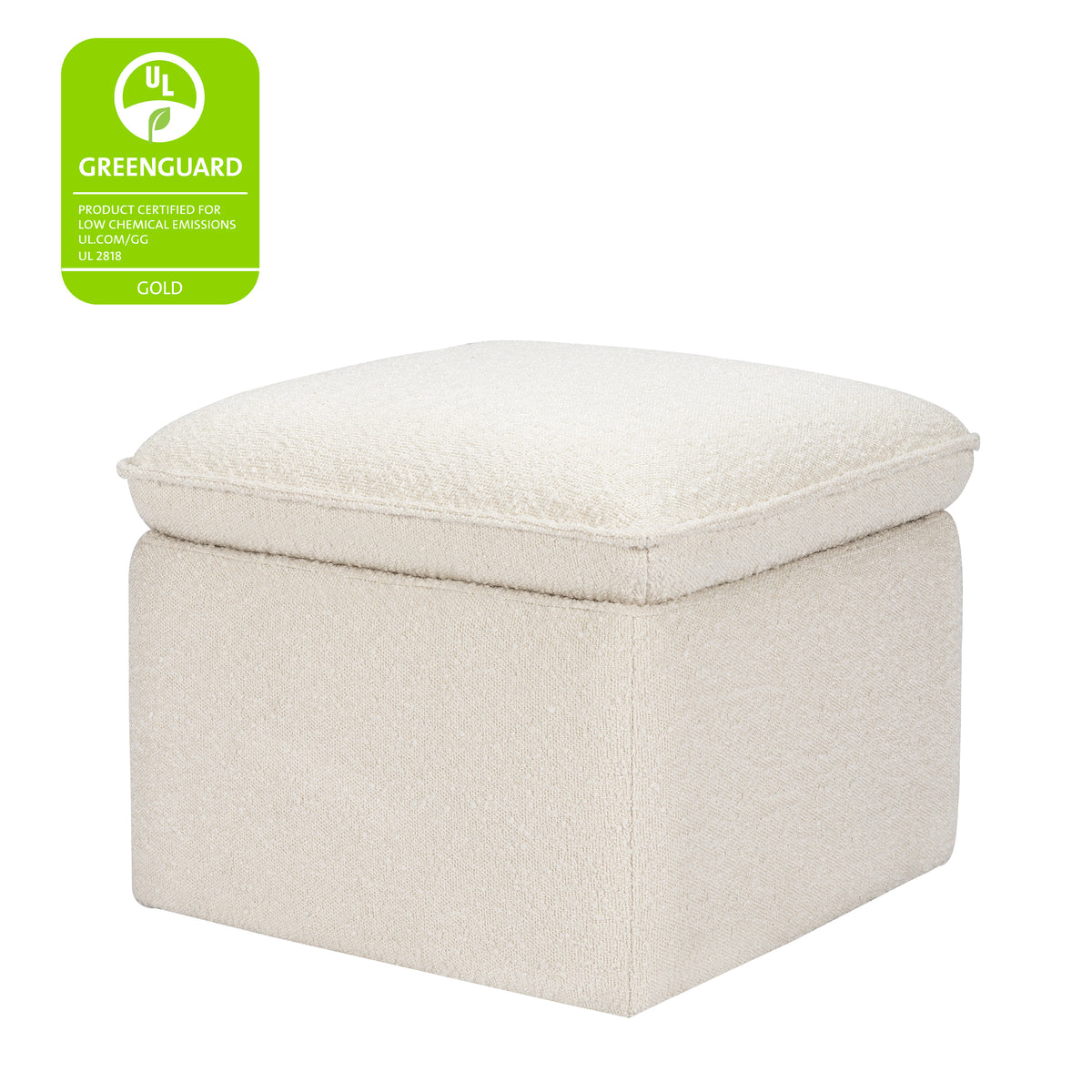 Cali Storage Ottoman in Boucle in Ivory Boucle