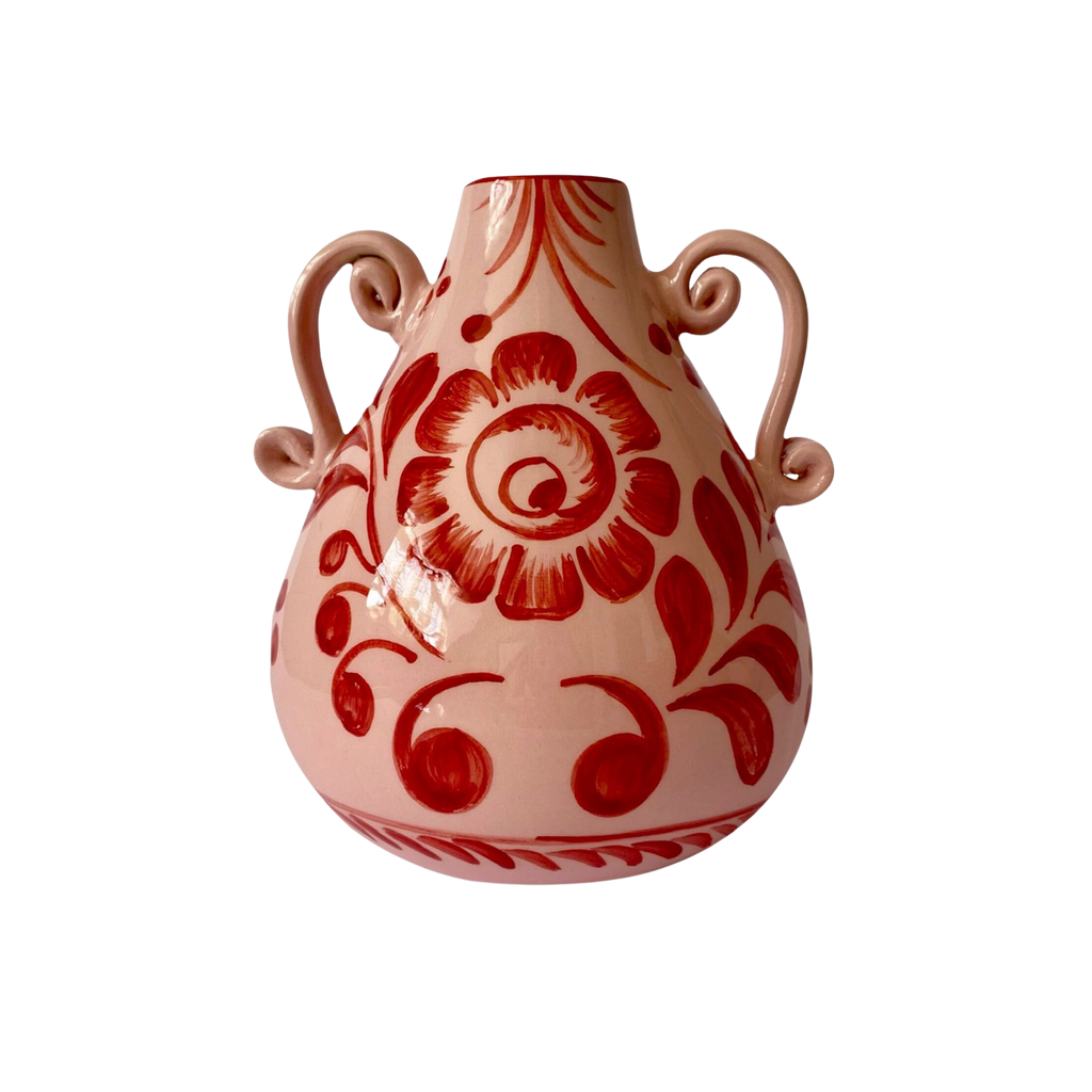 Amphora Vase in Wine & Baby Pink