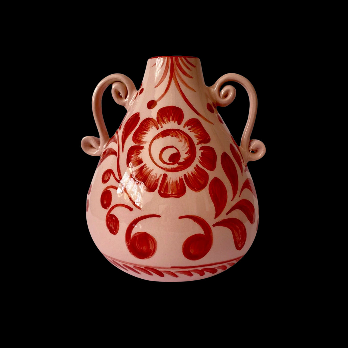 Amphora Vase in Wine & Baby Pink