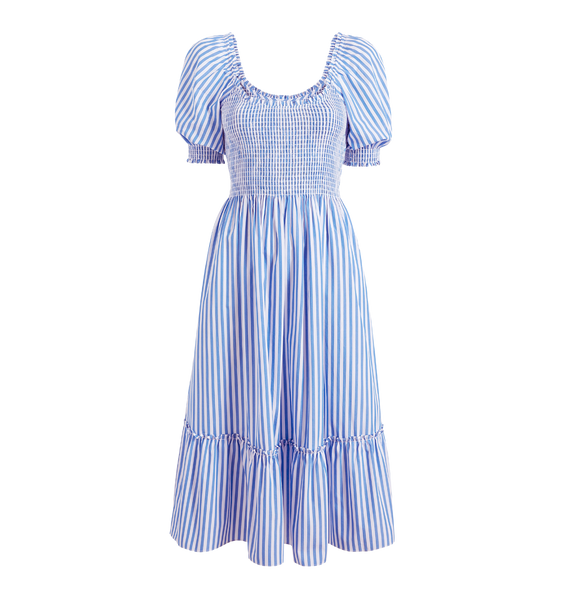 The Ellie Nap Dress in Blueberry Stripe Blueberry Stripe / L