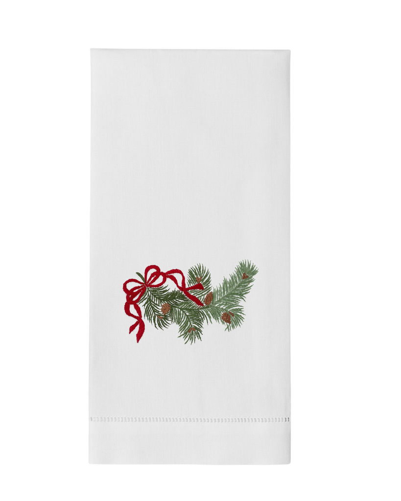 Pine Bough Ribbon Hand Towel
