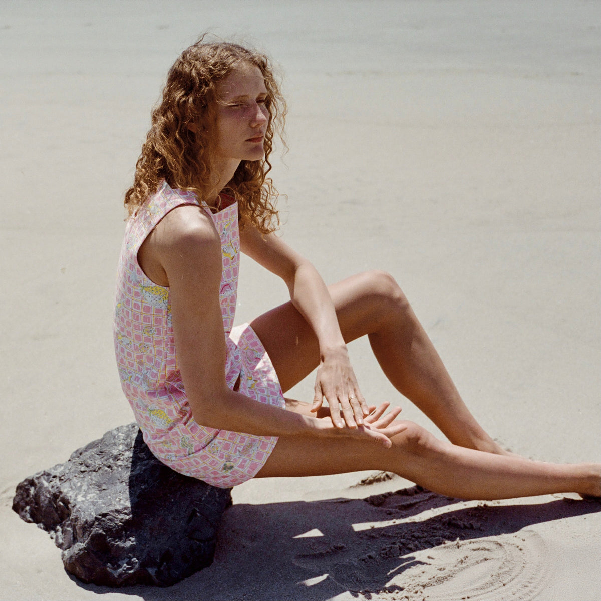 OTM Exclusive: Classic Mini Shift Dress in Pink Fishing Net