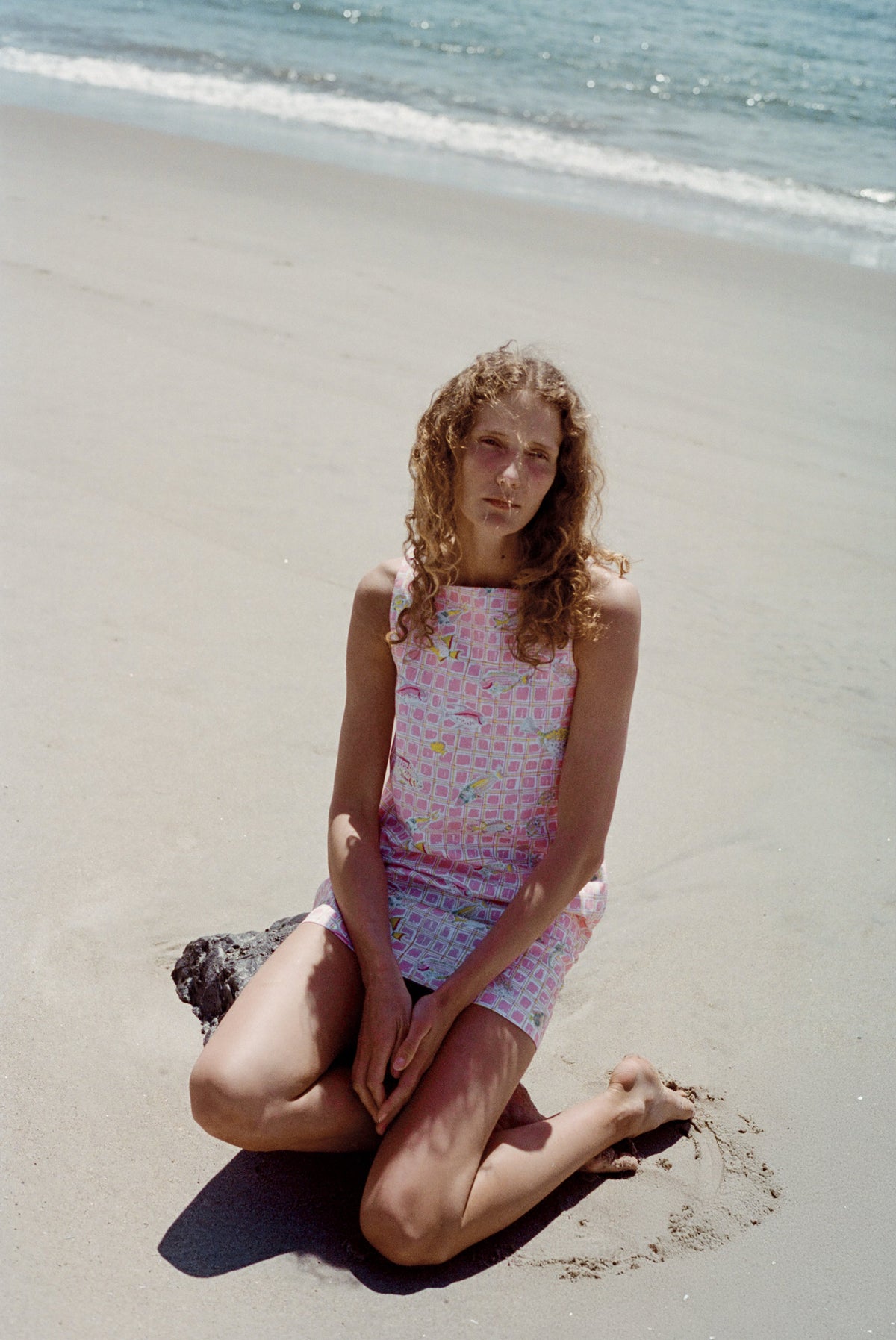 OTM Exclusive: Classic Mini Shift Dress in Pink Fishing Net