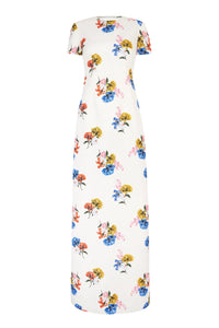 Fosette Dress In Retro Bouquet On White Taffeta Faille | Emilia Wickstead
