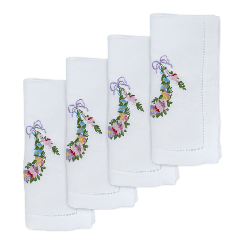 Flower Garland Dinner Napkins (4) garland Chefanie