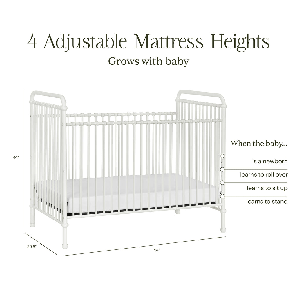 Abigail 3-in-1 Convertible Crib in Washed White