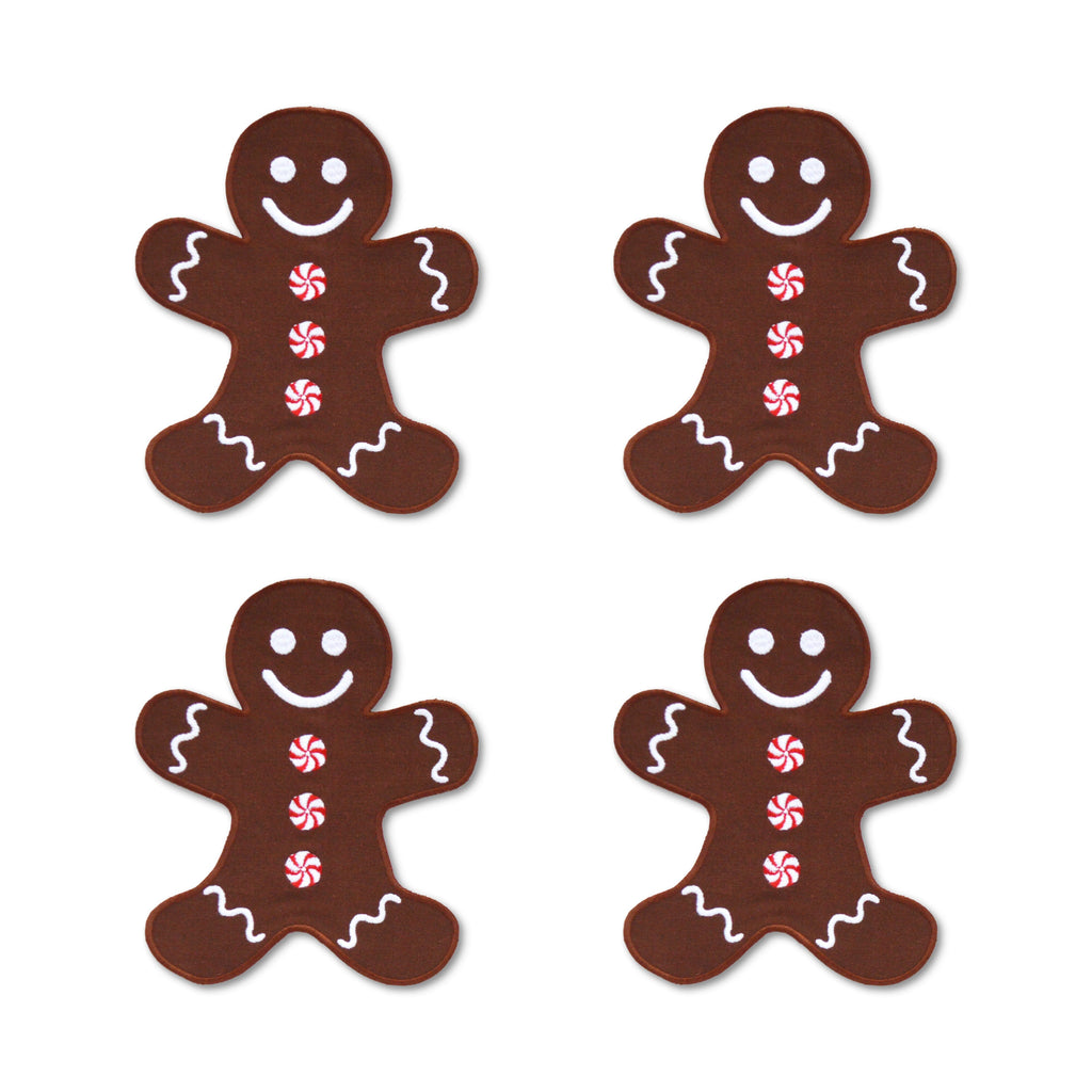 Gingerbread Man Cocktail Napkins (4) Pressed Forest Leaf Colored Table Settings Chefanie
