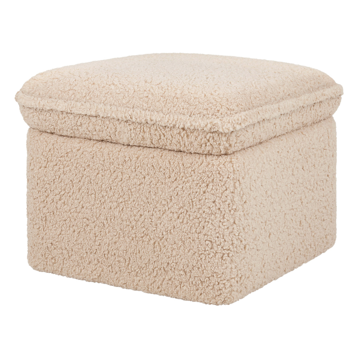 Cali Storage Ottoman in Shearling in Chai Shearling