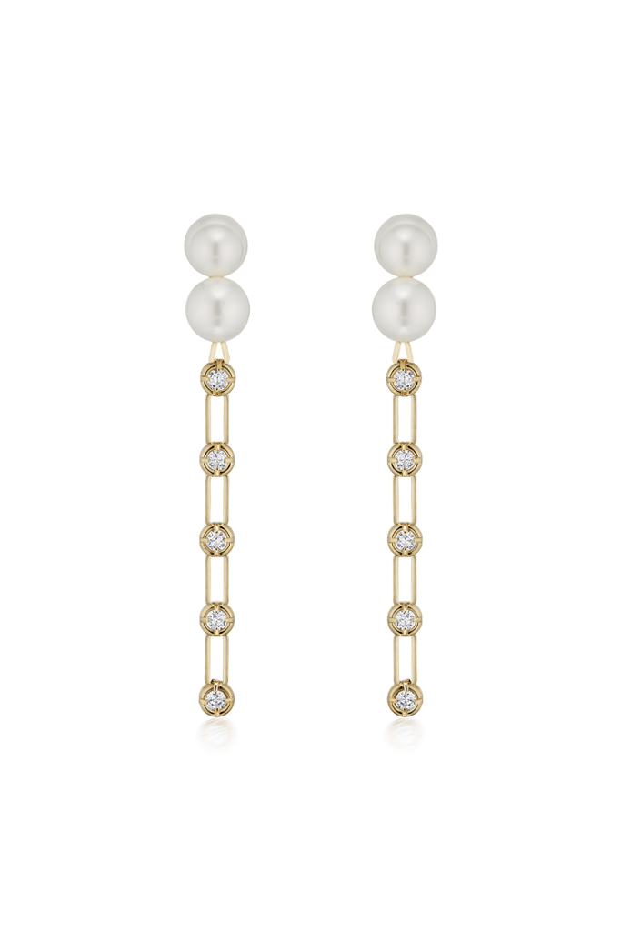 Gold Crystal Strass Earrings - Marina Moscone
